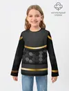 Детский лонгслив / 3D ТЕМНАЯ БРОНЯ С ЗОЛОТОМ