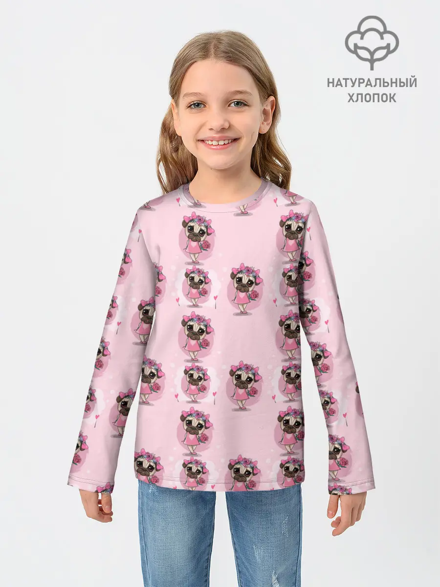 Детский лонгслив / Милая собачка