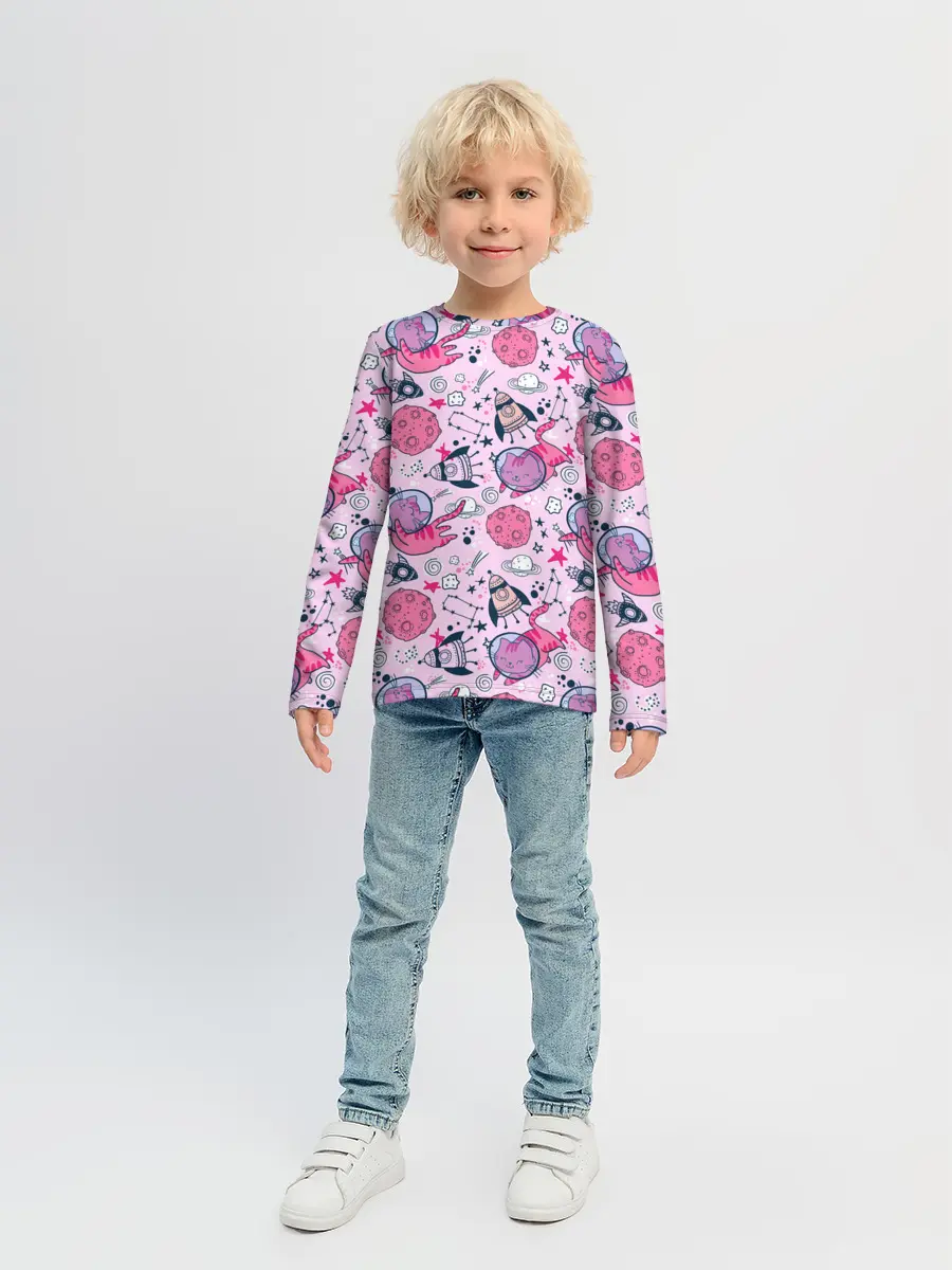 Детский лонгслив / Кошки в космосе