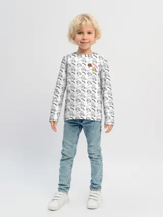 Детский лонгслив / Крутые бобры паттерн