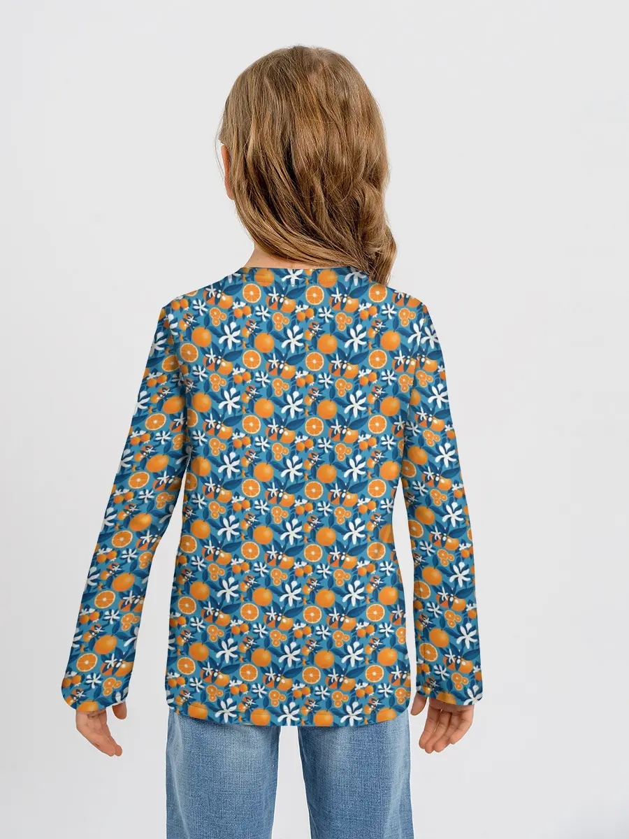 Детский лонгслив / АПЕЛЬСИННЫЙ ПАТТЕРН | ФРУКТЫ