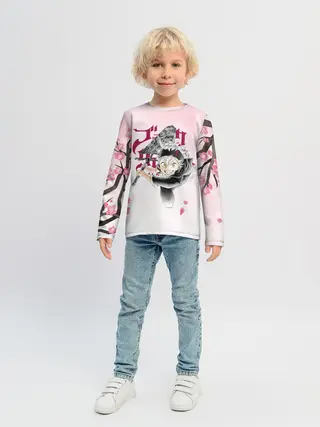 Детский лонгслив / Чёрный клевер сакура Аста