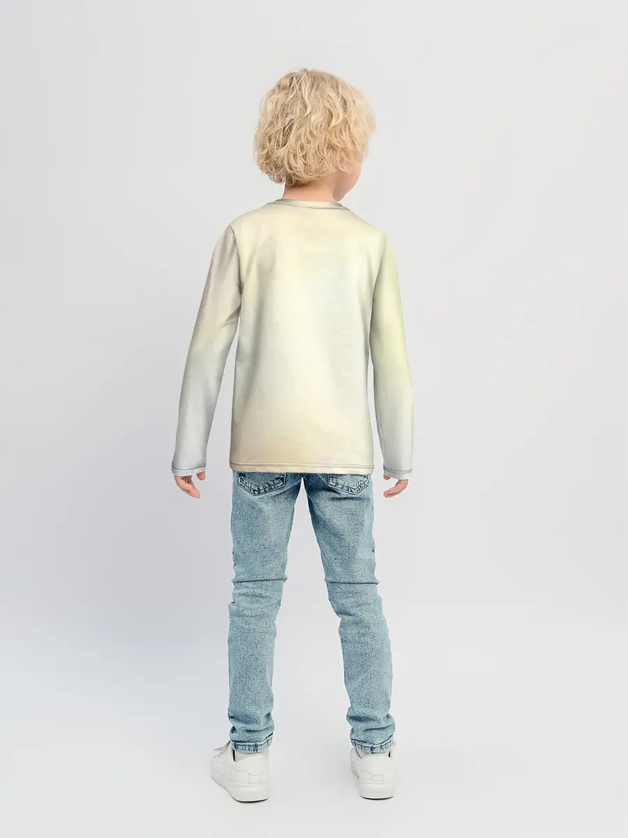 Детский лонгслив / Аста на кабане Чёрный клевер