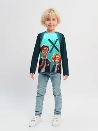 Детский лонгслив / Fox Mulder and Dana Scully