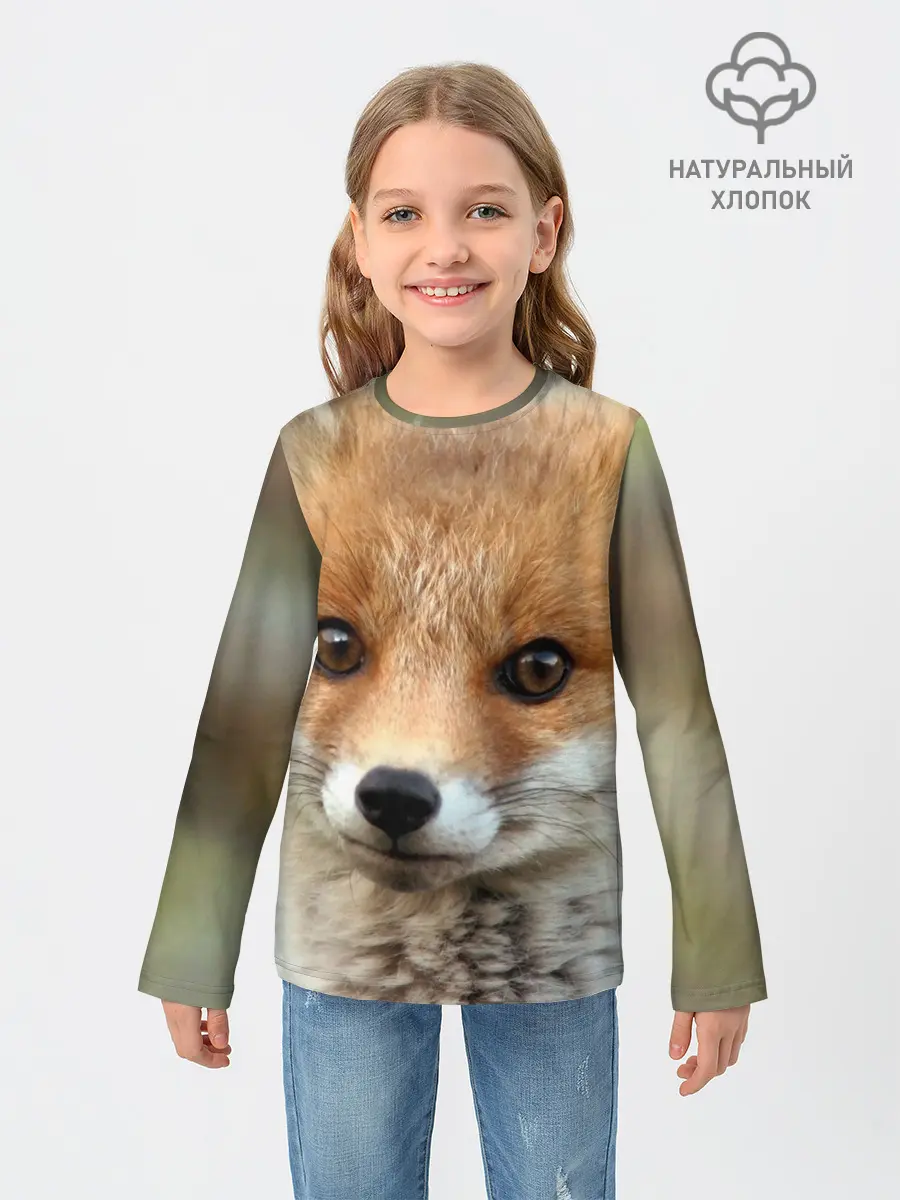 Детский лонгслив / Миленький лисенок