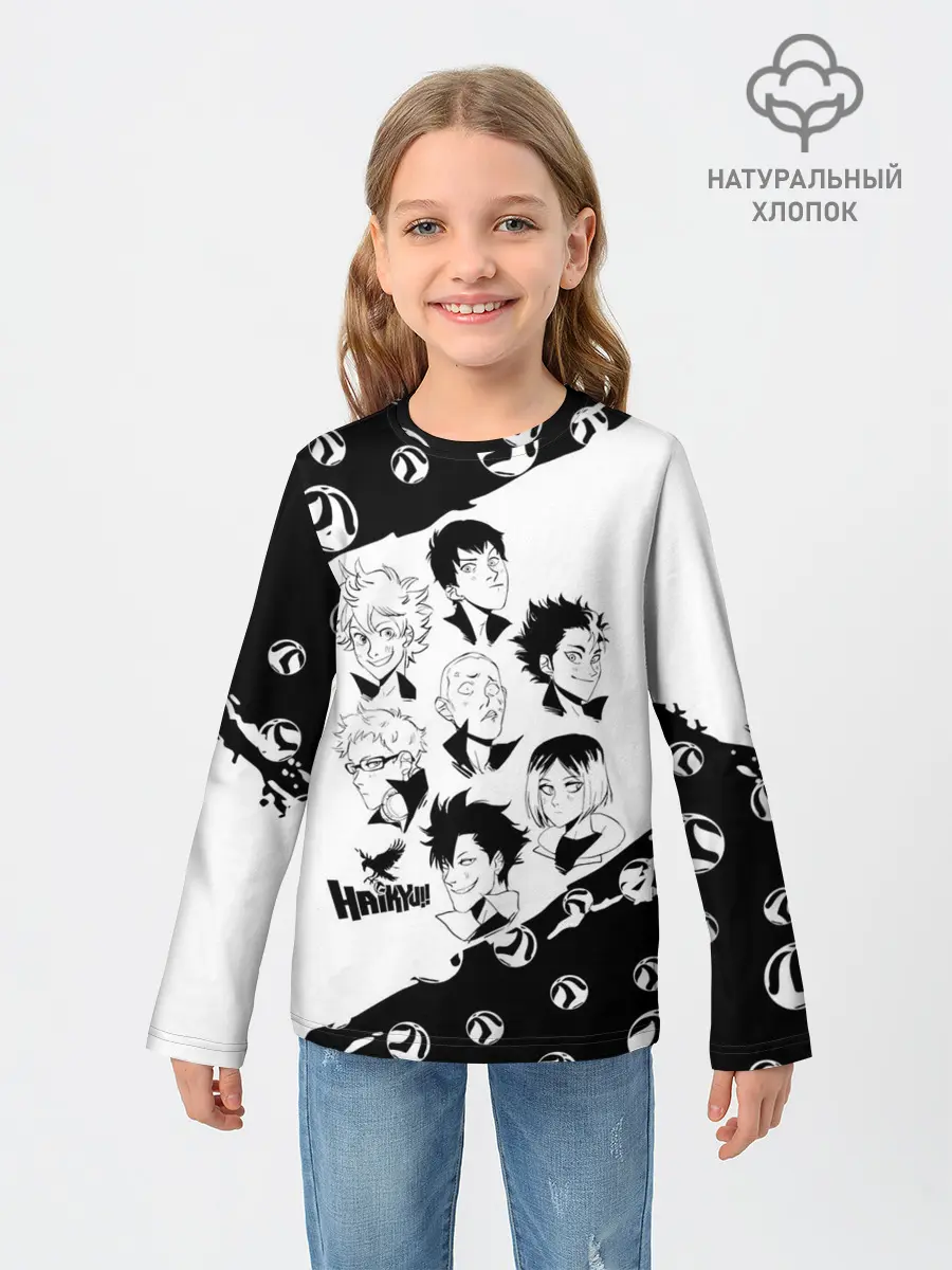 Детский лонгслив / ВОЛЕЙБОЛ!! семь персонажей