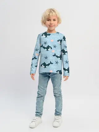 Детский лонгслив / Косатки киты