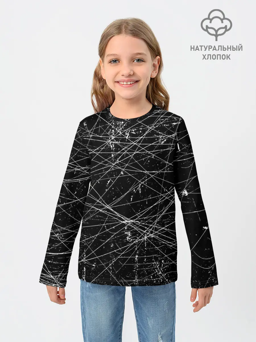 Детский лонгслив / ГРАНЖ / GRUNGE Ч/Б
