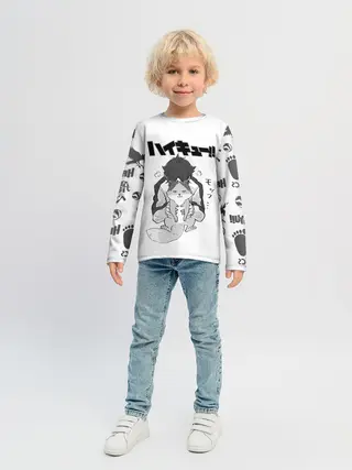 Детский лонгслив / Haikyu!! Кошка Некома