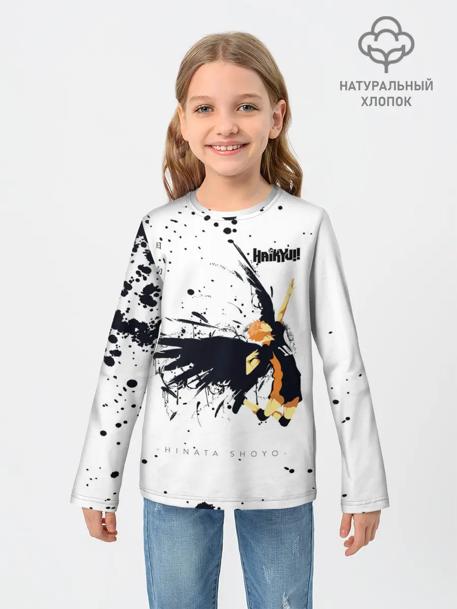Детский лонгслив / Шоё Хината с крыльями Haikyuu!!