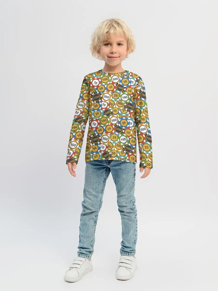 Детский лонгслив / Покерные Фишки