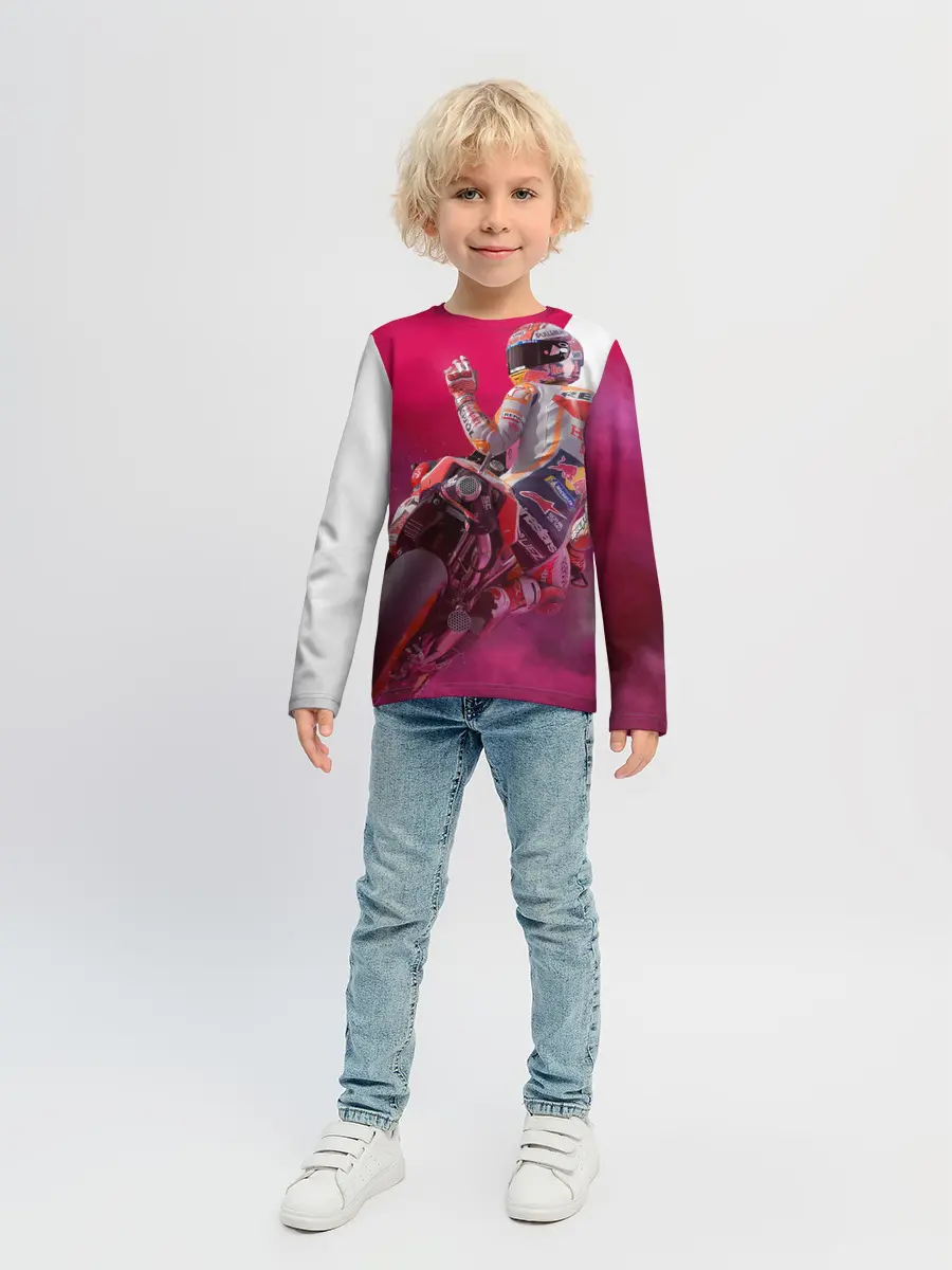 Детский лонгслив / Парень На Мотоцикле