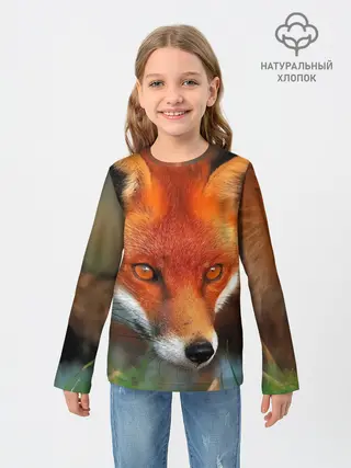 Детский лонгслив / Лисица охотница