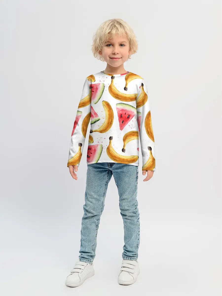 Детский лонгслив / Летний фреш арбуз банан