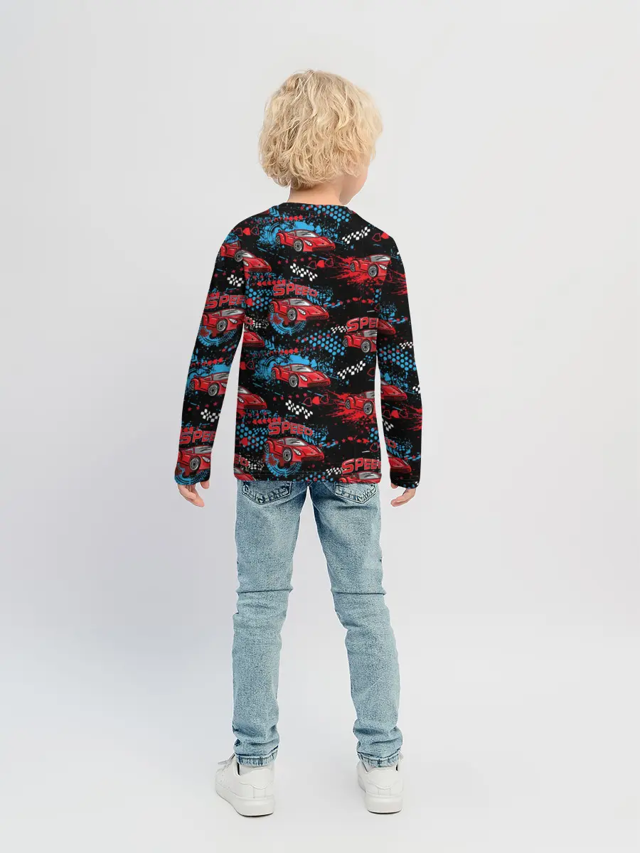 Детский лонгслив / Гоночная машинка