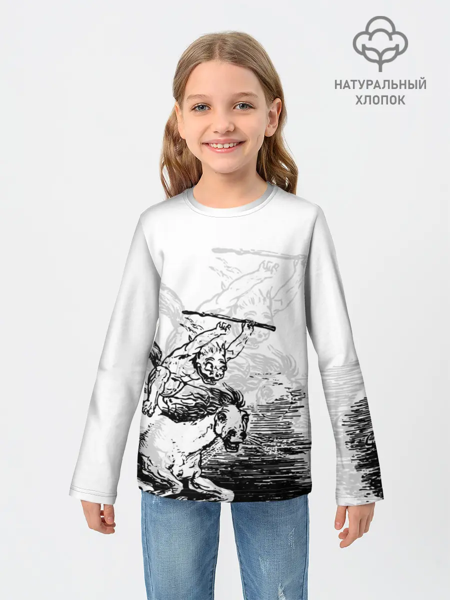 Детский лонгслив / A demon on a horse