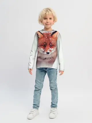 Детский лонгслив / Лисица и снег