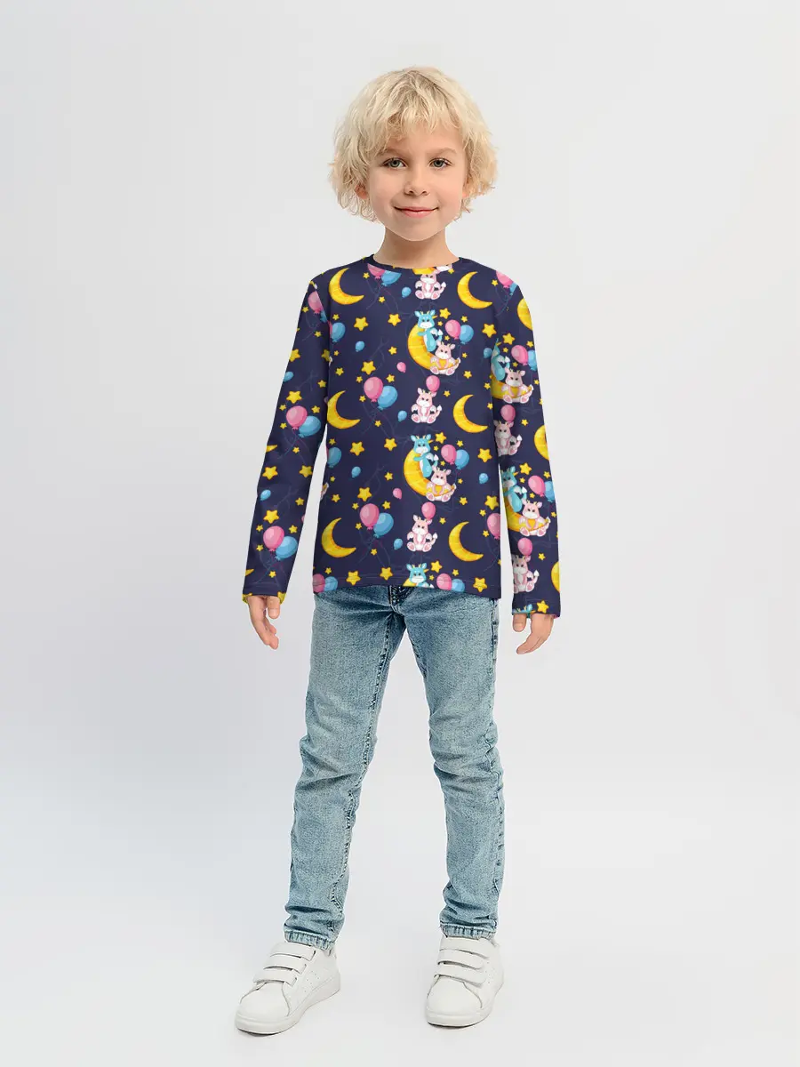 Детский лонгслив / Ночные дракончики