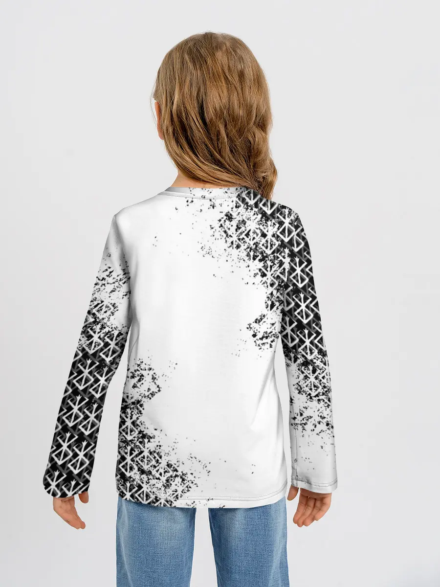 Детский лонгслив / БЕРСЕРК logo ч/б