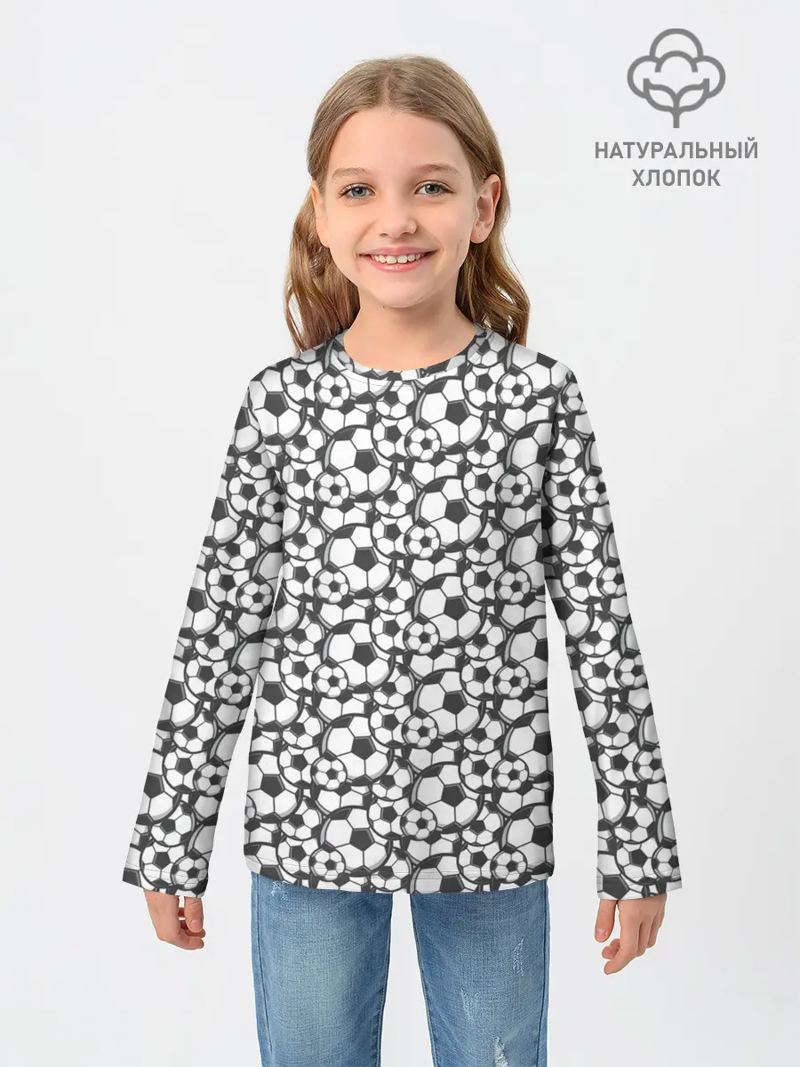 Детский лонгслив / Футбольные Мячи