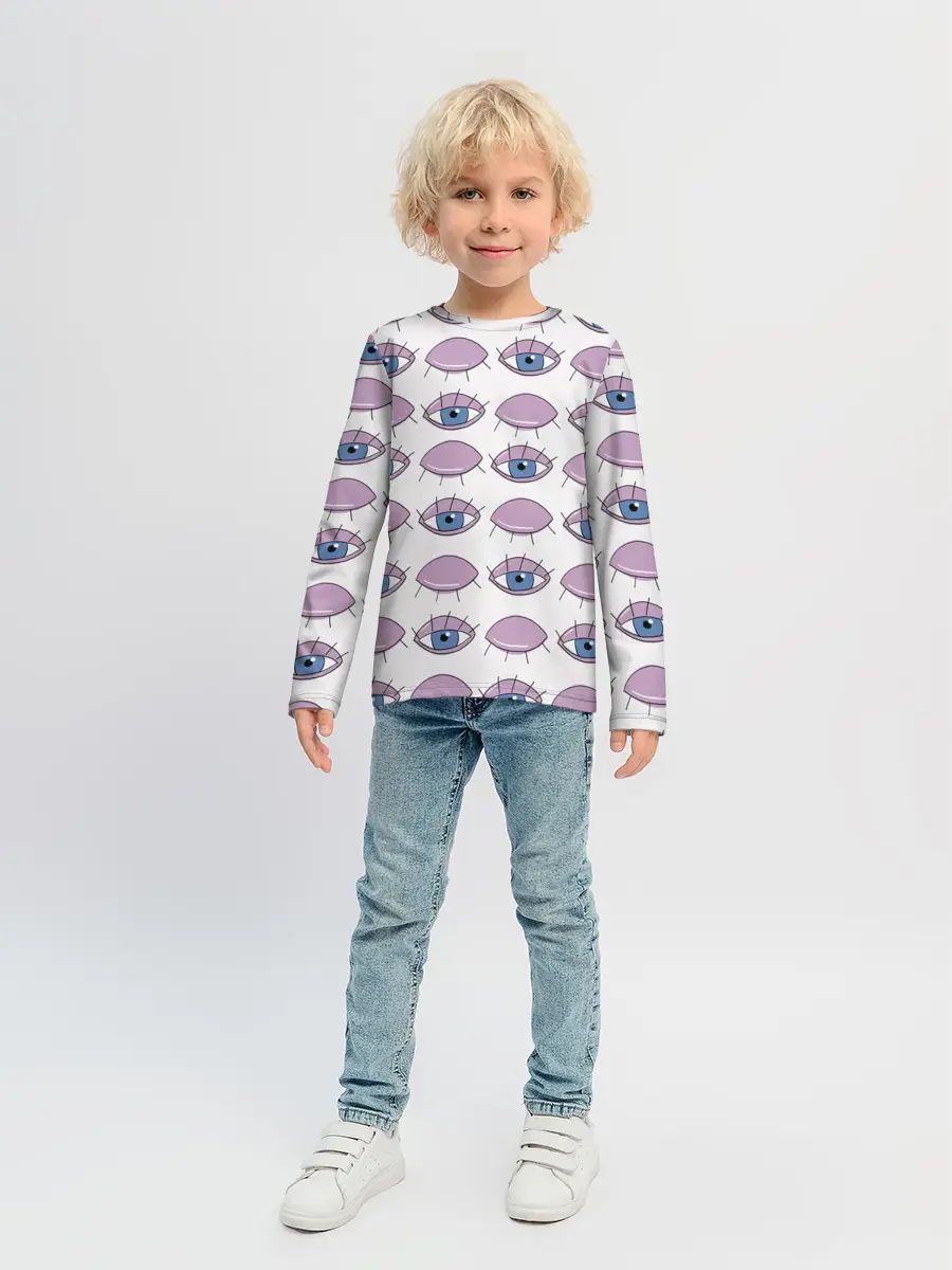 Детский лонгслив / Глаза фиолетовые