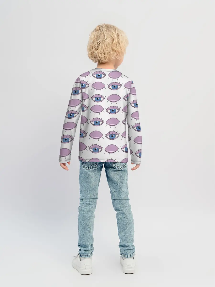 Детский лонгслив / Глаза фиолетовые