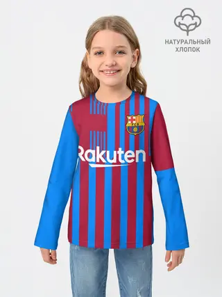 Детский лонгслив / Домашняя форма ФК «Барселона»
