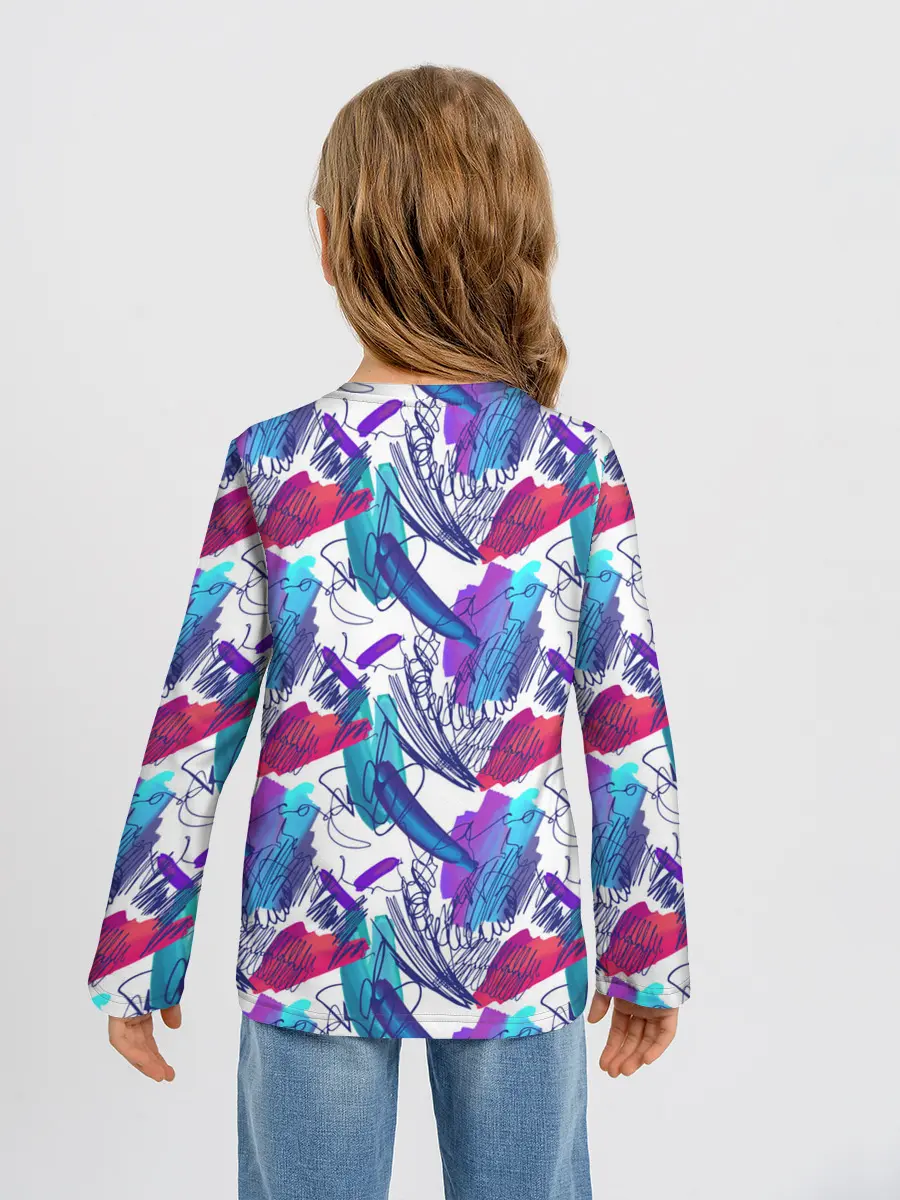 Детский лонгслив / Абстракция пятна краски