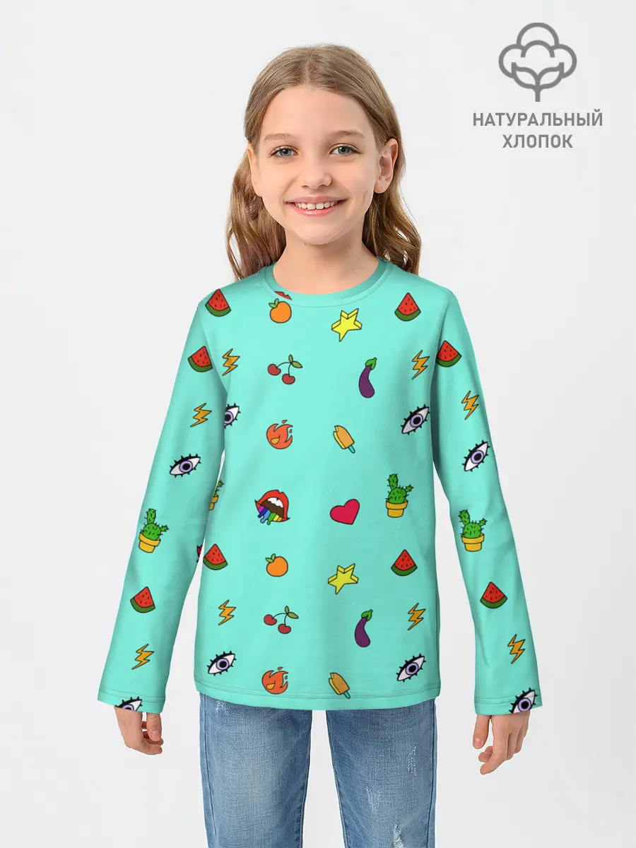 Детский лонгслив / Смайлики - Эмодзи