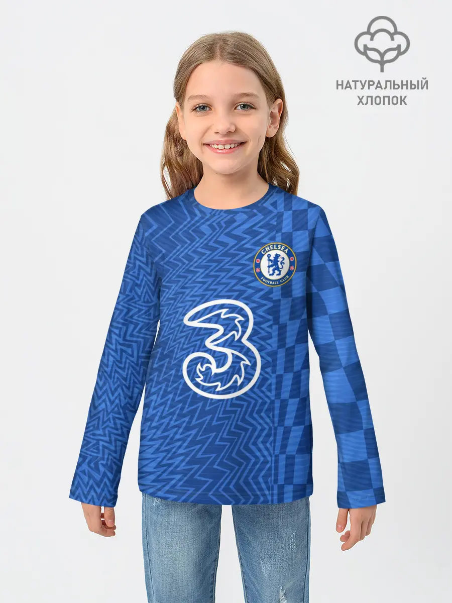 Детский лонгслив / Домашняя форма Челси 2021/2022
