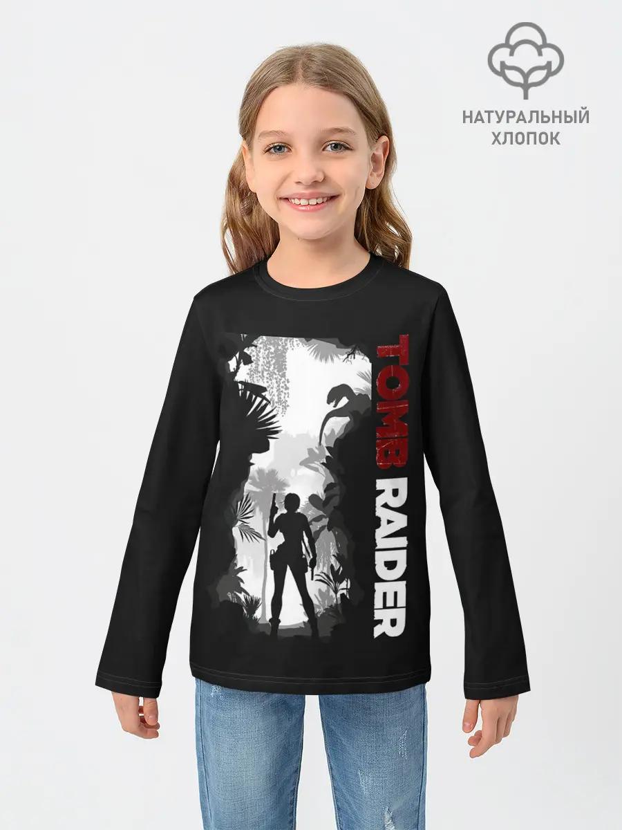 Детский лонгслив / Lara in jungle
