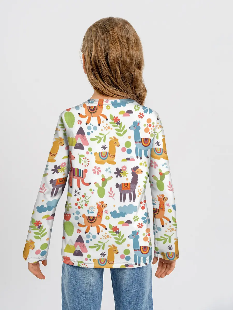 Детский лонгслив / Ламы