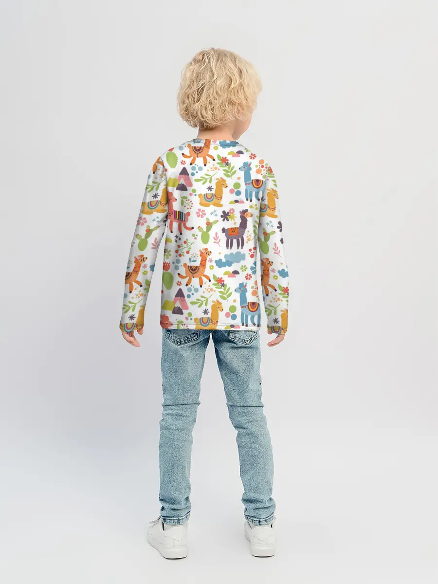 Детский лонгслив / Ламы