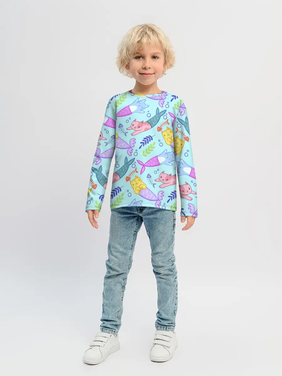 Детский лонгслив / КОТЫ РУСАЛКИ