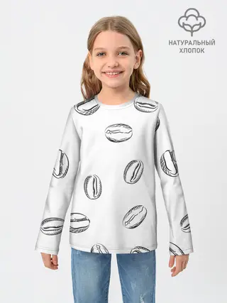 Детский лонгслив / Кофейные зёрна