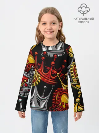 Детский лонгслив / КОРОЛЕВСКИЙ БАГРОВЫЙ 3D