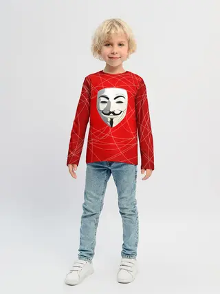 Детский лонгслив / Маска Гая Фокса