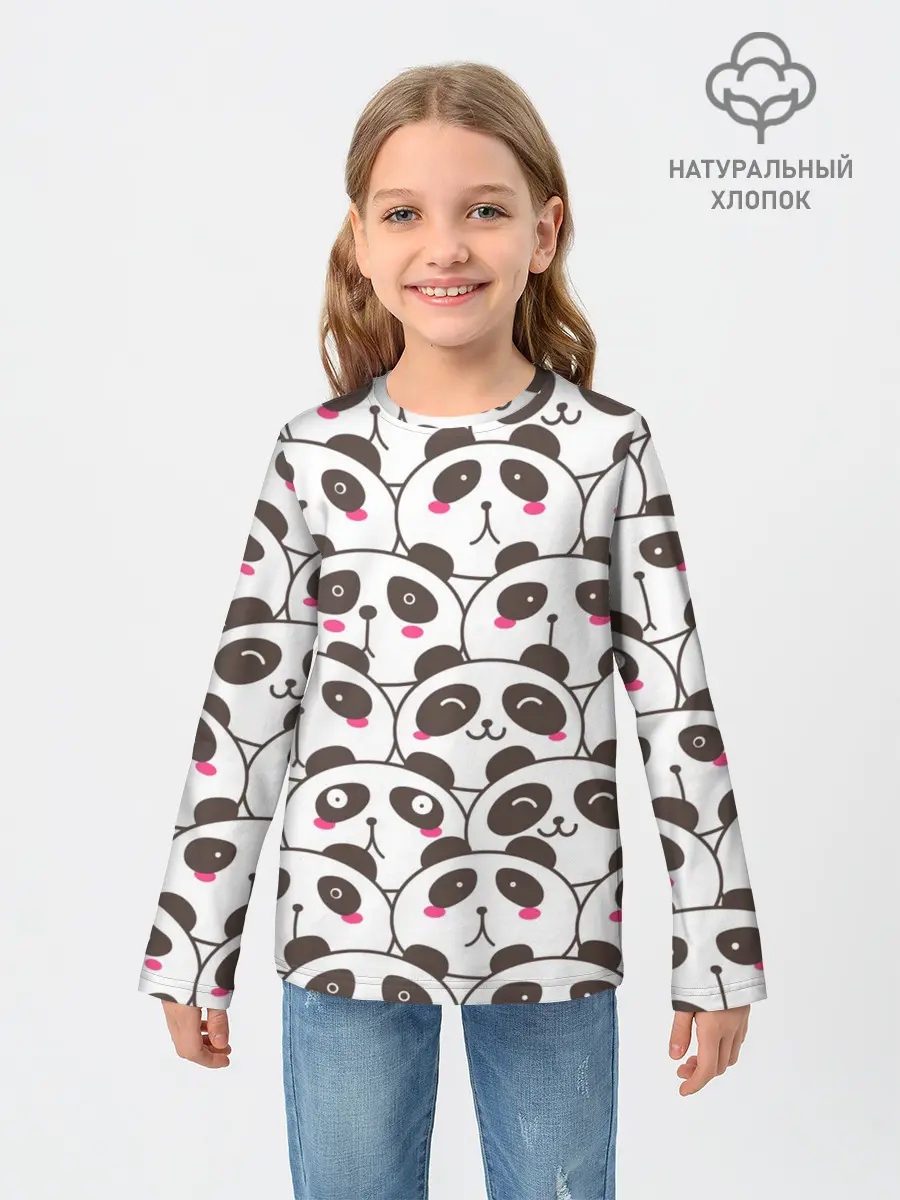 Детский лонгслив / Панд много не бывает