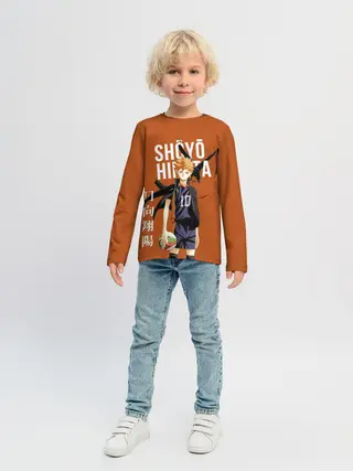 Детский лонгслив / Шоё Хината иероглифы Haikyuu!!