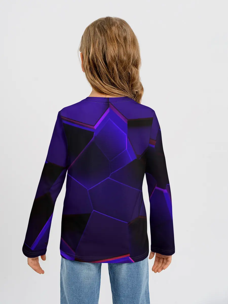 Детский лонгслив / СИНИЕ ПЛИТЫ 3D