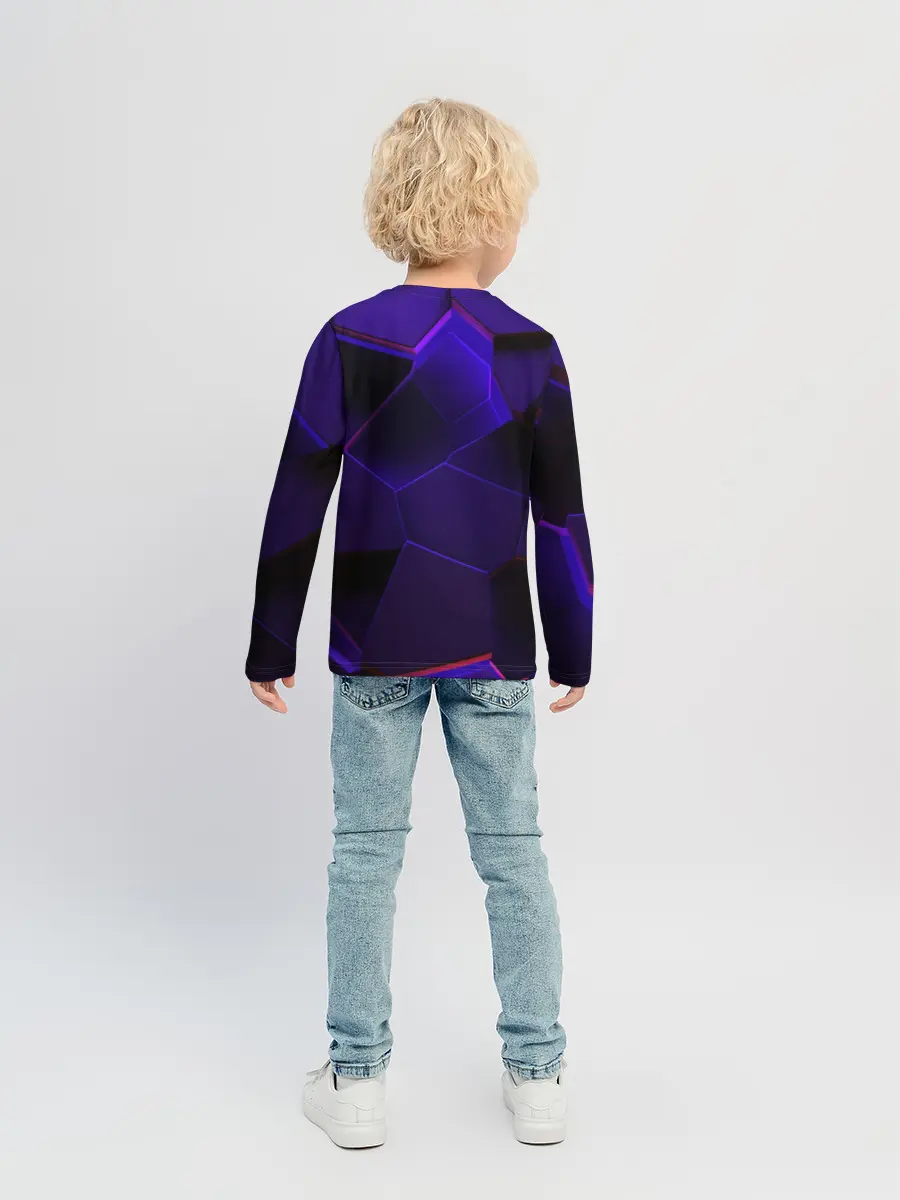 Детский лонгслив / СИНИЕ ПЛИТЫ 3D
