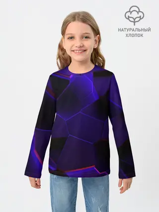 Детский лонгслив / СИНИЕ ПЛИТЫ 3D