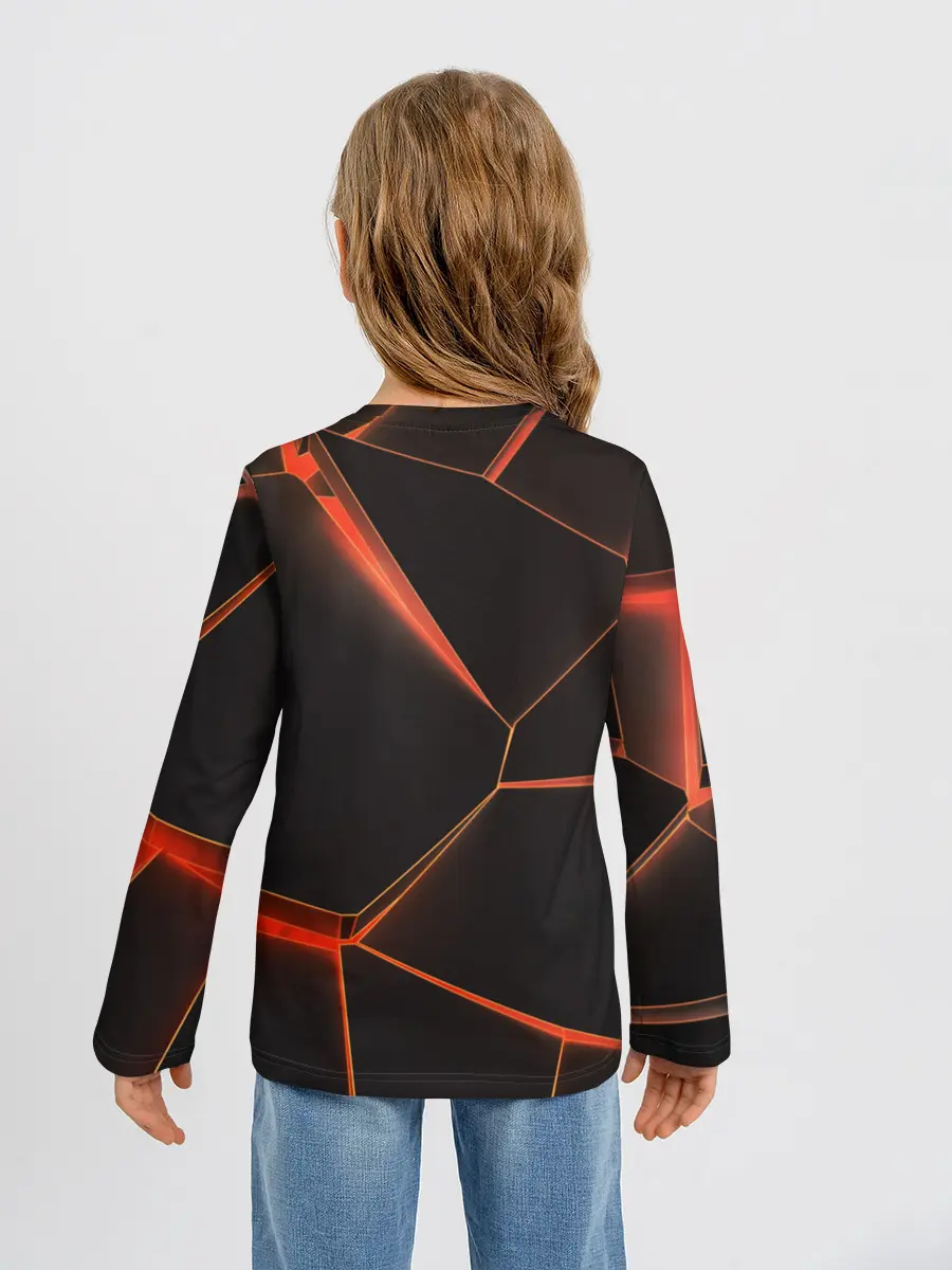 Детский лонгслив / Лава 3D