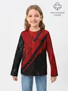 Детский лонгслив / Красное чёрное 3D