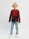 Детский лонгслив / Красное чёрное 3D