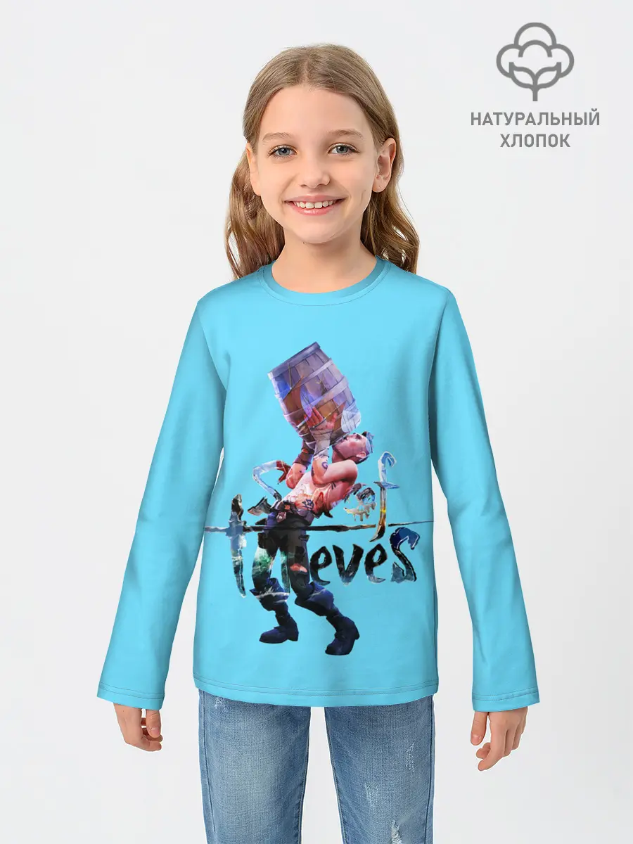 Детский лонгслив / Пират с бочкой рома