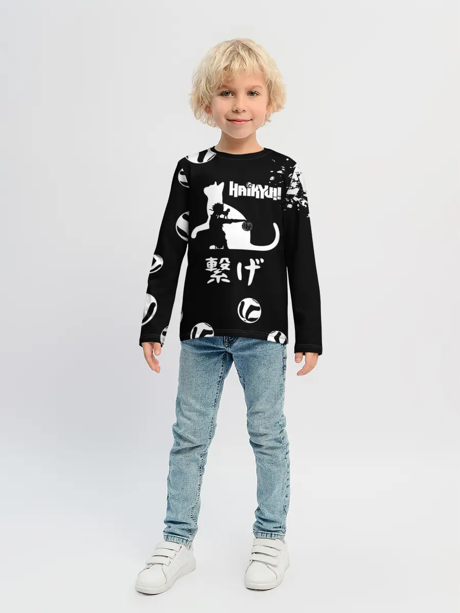 Детский лонгслив / Старшая Некома коты Haikyuu!!