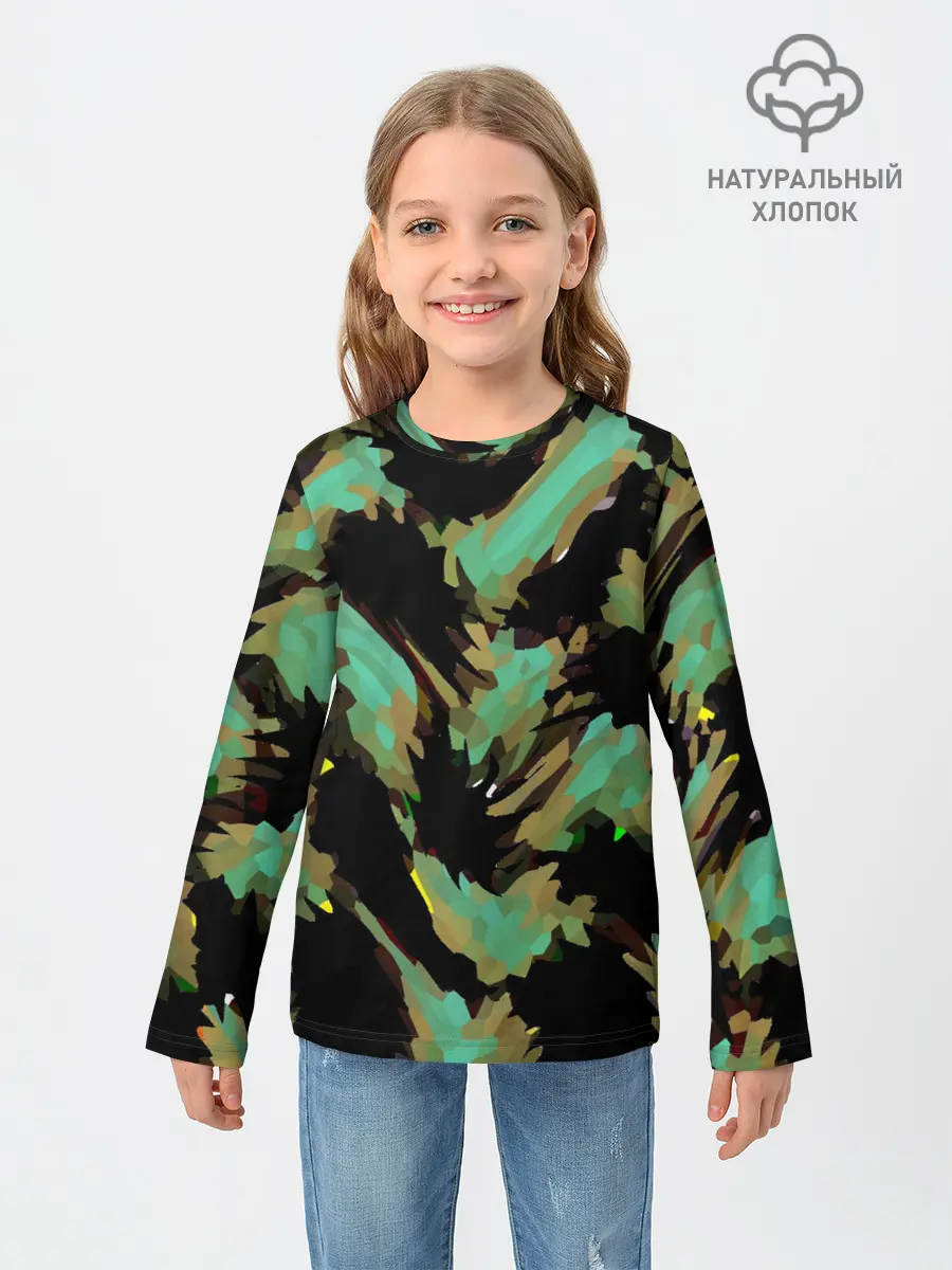 Детский лонгслив / Изумрудные осколки кристаллов
