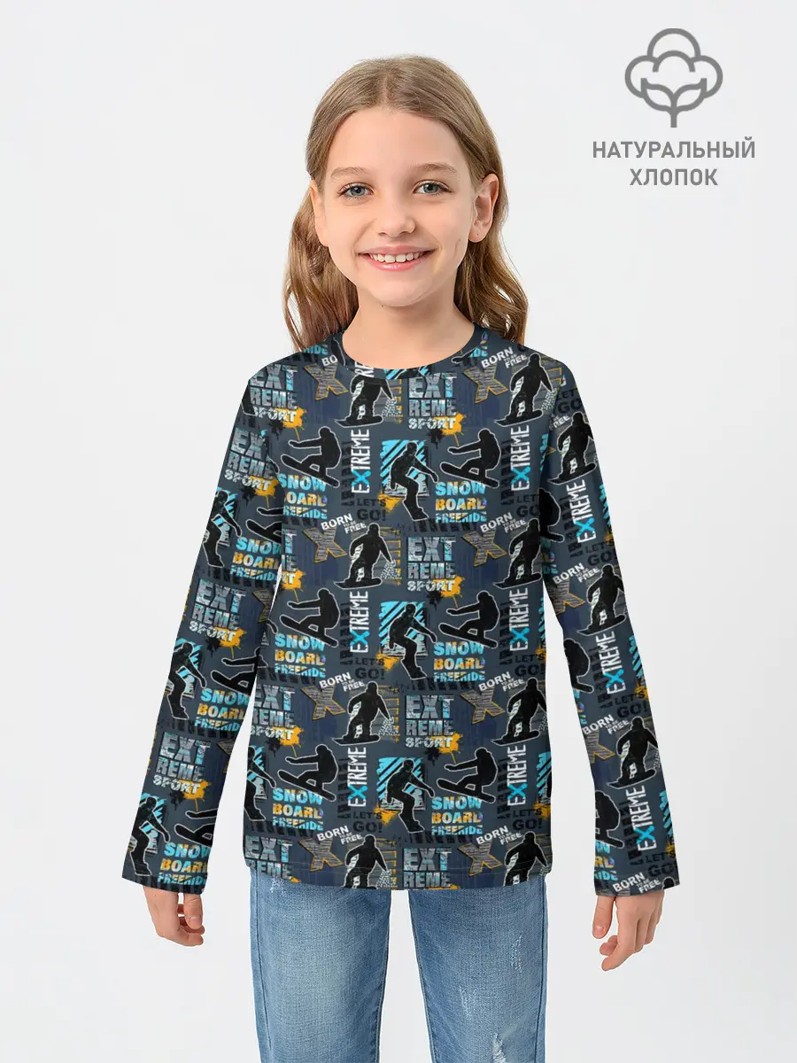 Детский лонгслив / SNOWBOARD