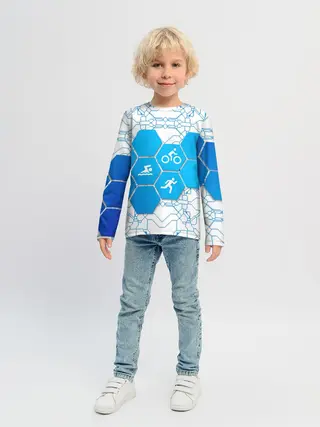 Детский лонгслив / Плыви, Крути, Беги